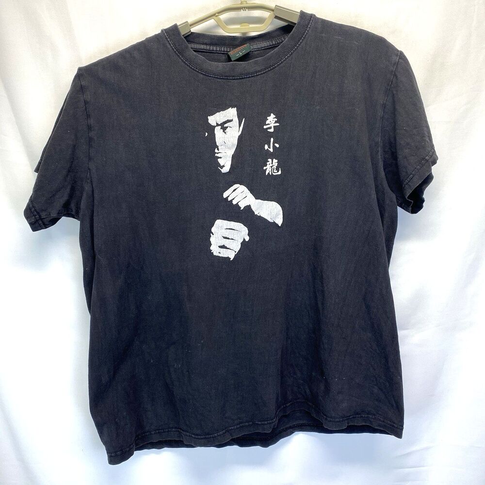 Bruce Lee Ying Yang Graphic Tee, Size Large, Huaxiucun Tag Cotton 1990s Vintage